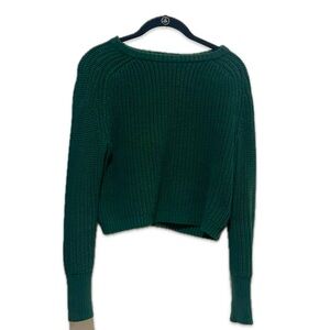 SOLD🚨American Apparel Forest Green Cropped Knit Sweater in EUC (Size S)